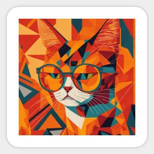 cat wearing glasses Sticker